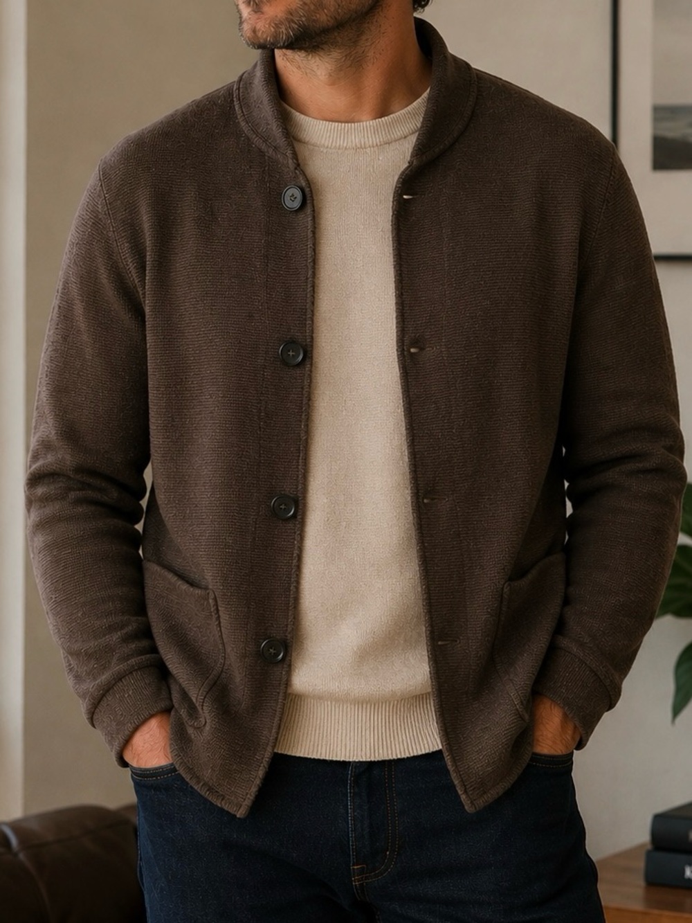 Connolly England Single Breasted Driving Jacket | 100% Wool | Made in England